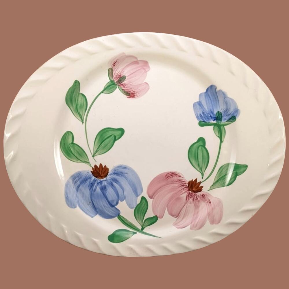 Vintage 1940s Blue Ridge Southern Potteries "Secret Garden" Platter